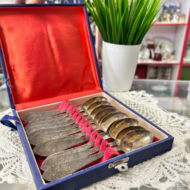 Ложки чайные Мстерский ЮЗ. Мнц с серебрением. Винтаж, СССР. Цена за 6шт. Картинка 1